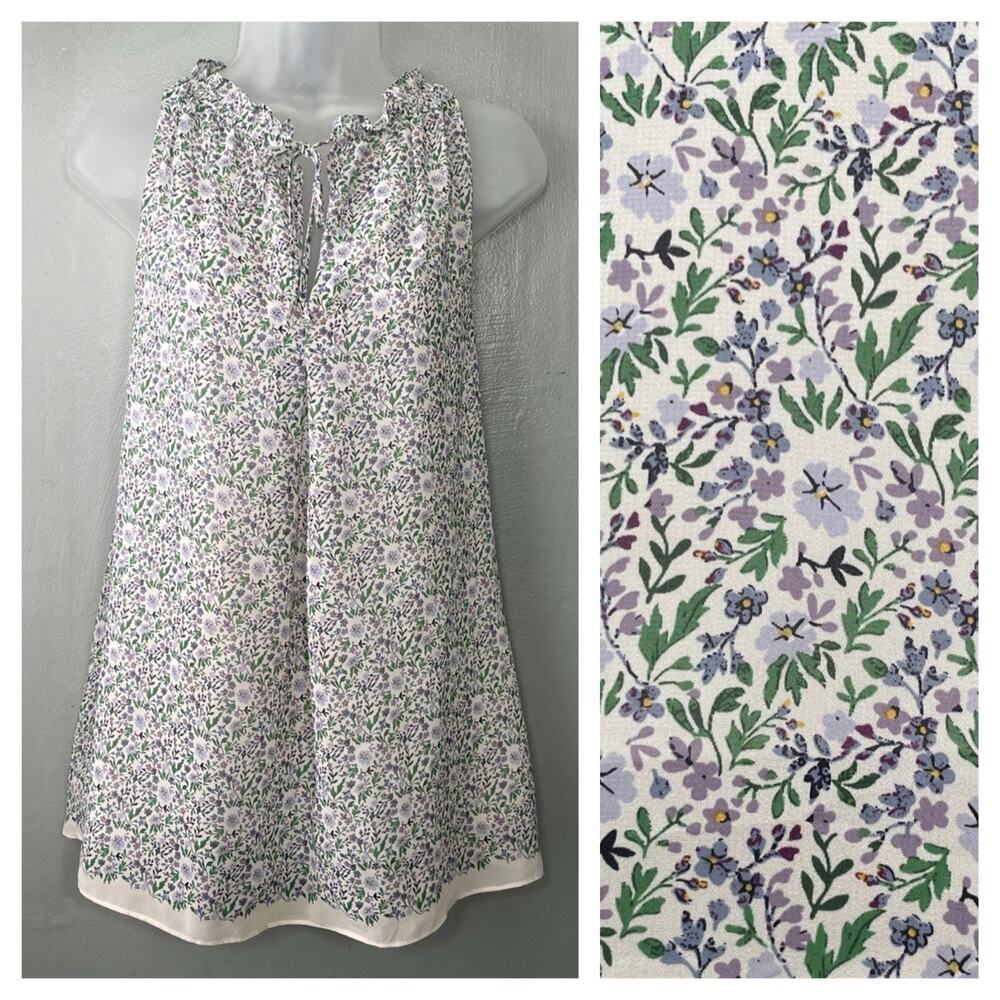 Max Studio Sleeveless Top Size Medium Ditzy Floral Chiffon Romantic Flowy Tank